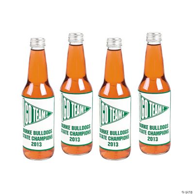 Personalized Green Team Spirit Bottle Labels