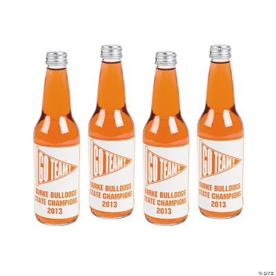 Personalized Orange Team Spirit Bottle Labels