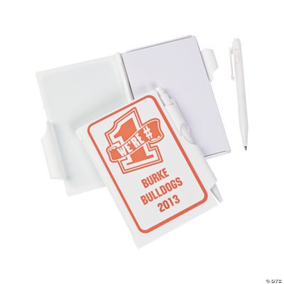 Personalized Orange Team Spirit Notepad With Pen Cases