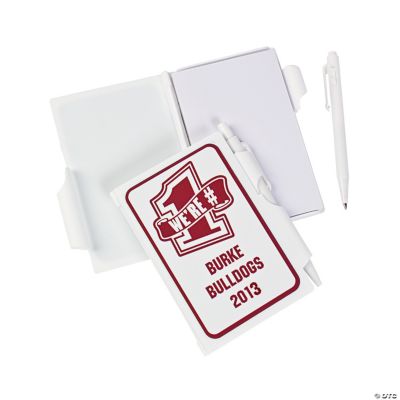 Personalized Burgundy Team Spirit Notepad With Pen Cases