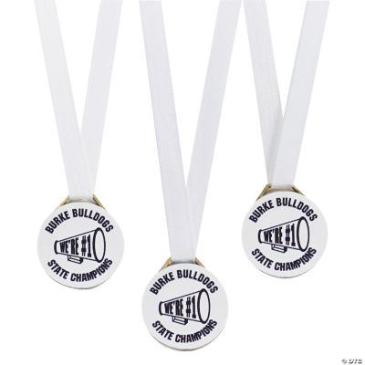 Personalized White Team Spirit Medals