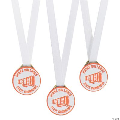Personalized Orange Team Spirit Medals