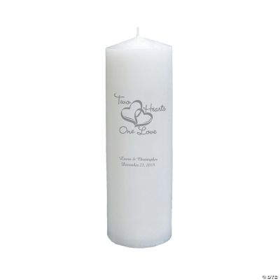Personalized “Two Hearts” Pillar Candle
