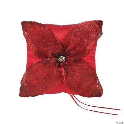 Red On Red Wedding Ring Pillow