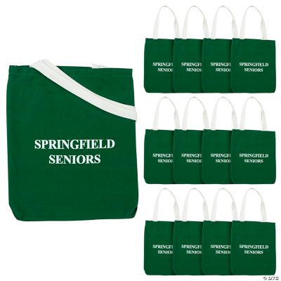 Personalized Medium Green Tote Bags