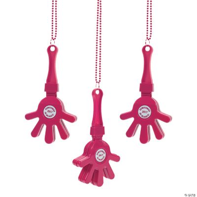 Personalized Burgundy Hand Clapper Beaded Necklaces