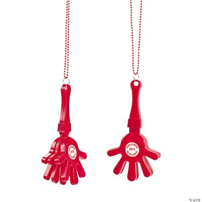 Personalized Red Hand Clapper Beaded Necklaces