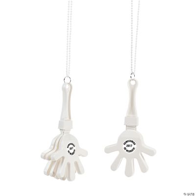 Personalized White Hand Clapper Beaded Necklaces