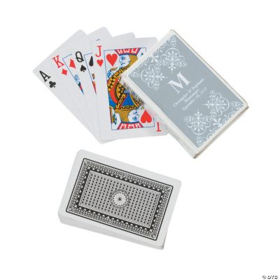 Silver Personalized Monogram Wedding Playing Cards