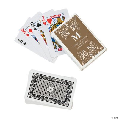 Gold Personalized Monogram Wedding Playing Cards