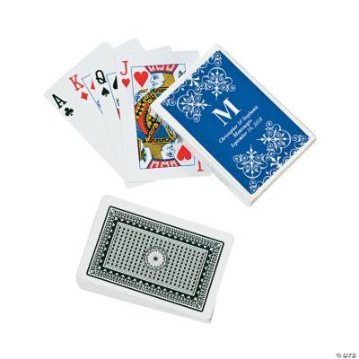 Blue Personalized Monogram Wedding Playing Cards