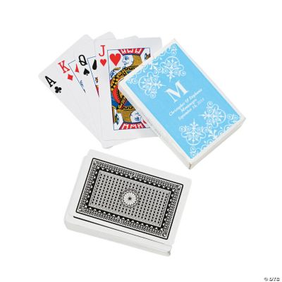 Light Blue Personalized Monogram Wedding Playing Cards