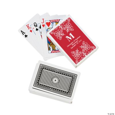 Red Personalized Monogram Wedding Playing Cards