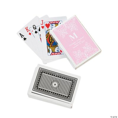Light Pink Personalized Monogram Wedding Playing Cards