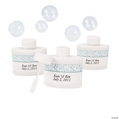 Personalized Two Hearts Wedding Bubble Bottles