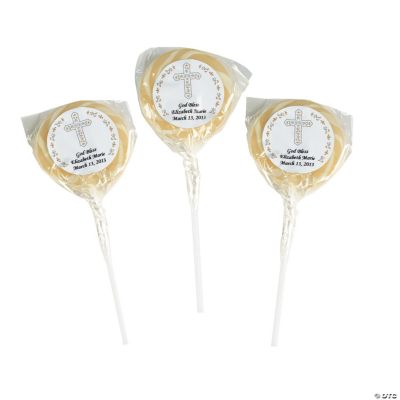 Personalized Cross Swirl Pops