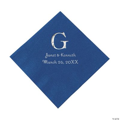 Personalized Wedding Monogram Luncheon Napkins - Blue