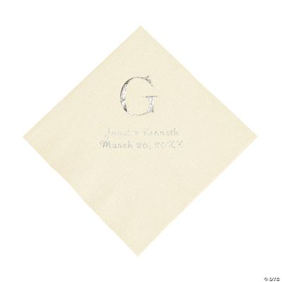 Personalized Wedding Monogram Luncheon Napkins - Ivory