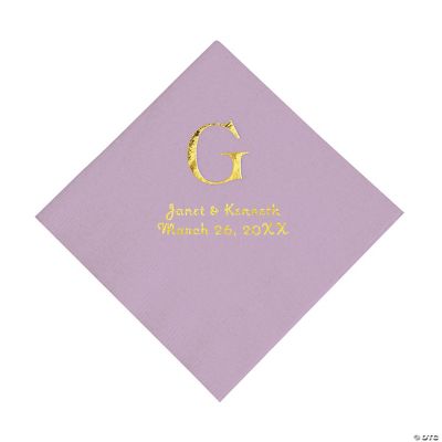Personalized Wedding Monogram Luncheon Napkins - Lilac