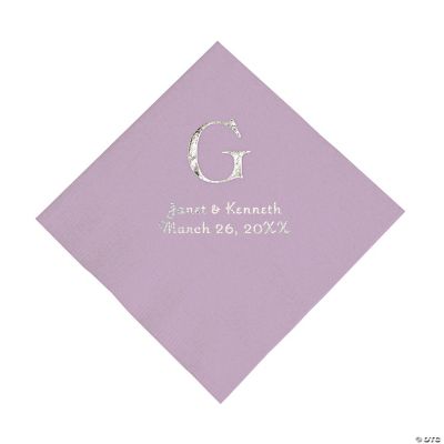 Personalized Wedding Monogram Luncheon Napkins - Lilac