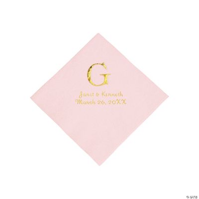Personalized Wedding Monogram Luncheon Napkins - Pink