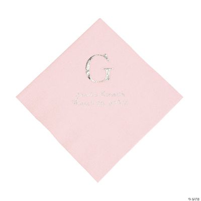 Personalized Wedding Monogram Luncheon Napkins - Pink