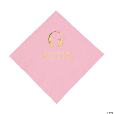 Personalized Wedding Monogram Luncheon Napkins - Candy Pink