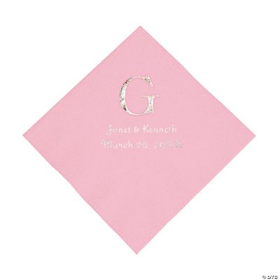 Personalized Wedding Monogram Luncheon Napkins - Candy Pink