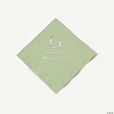 Personalized Wedding Monogram Luncheon Napkins - Sage