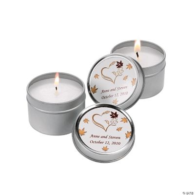 Personalized Fall Wedding Candle Tins