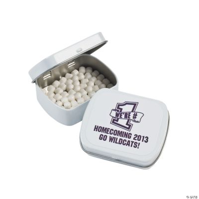 Personalized School Spirit White Mint Tins