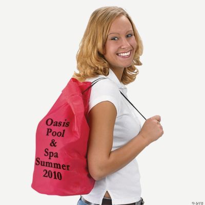 Personalized Neon Drawstring Barrel Bags