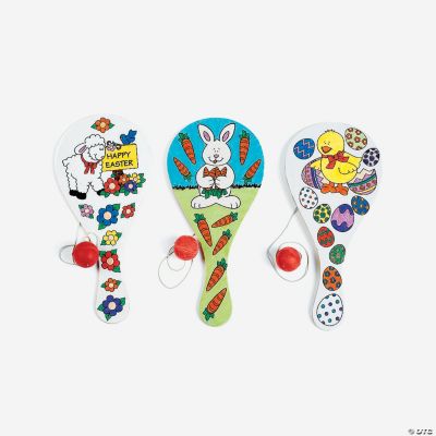 Color Your Own Easter Paddleball Games