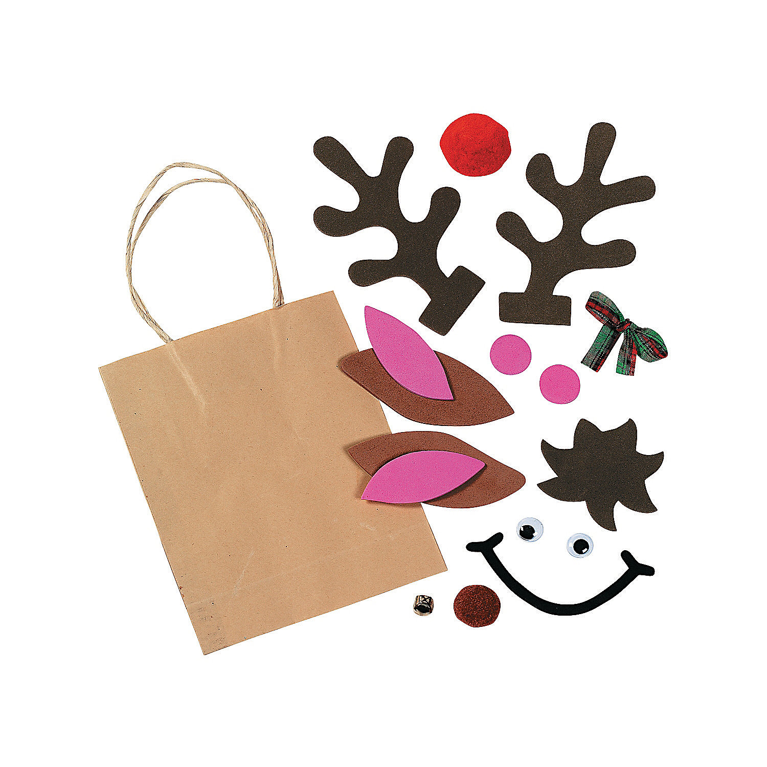 Reindeer Paper Gift Bag Craft Kit - Oriental Trading