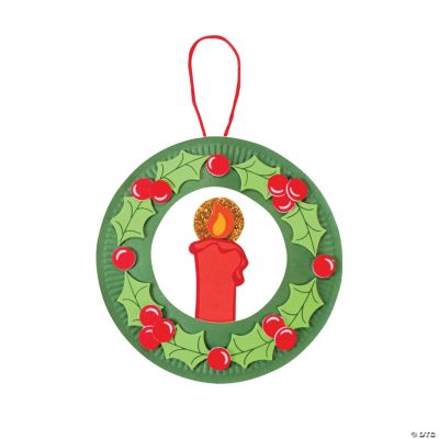 Paper Plate Christmas Candle Wreath Craft Kit