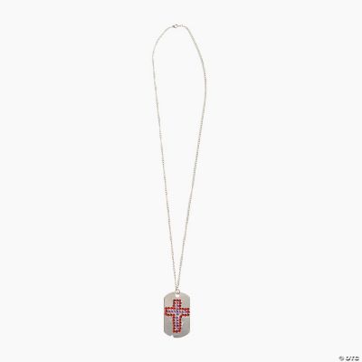 Jewel Cross Dog Tag Necklace Craft Kit