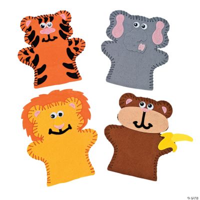 Felt Zoo Animal Lacing Puppet Craft Kit Oriental Trading