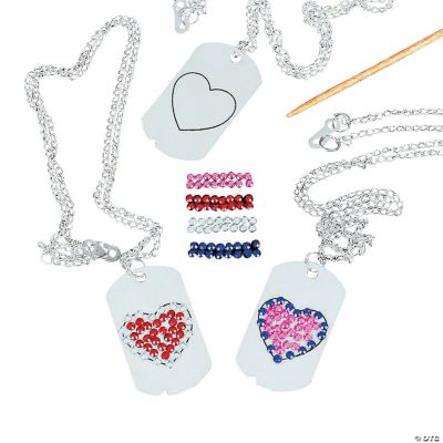 Jewel Heart Dog Tag Necklace Craft Kit