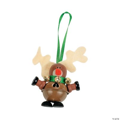 Metal Jingle Bell & Wooden Reindeer Ornament Craft Kit