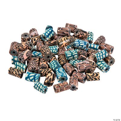 Animal Print Barrel Beads
