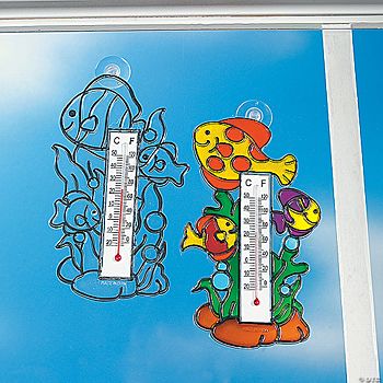 Tropical Fish Sun Catcher Thermometers