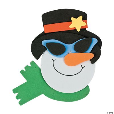 Smile Face Snowman With Sunglasses Magnet Craft Kit