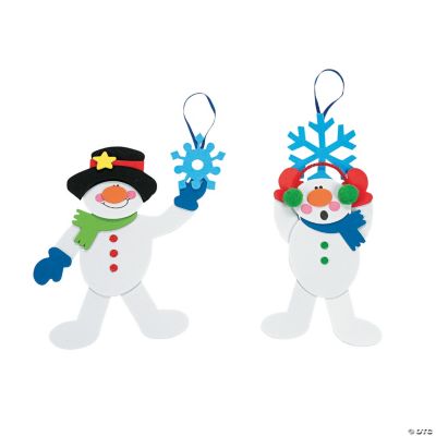 Dangling Snowman On Snowflake Ornament Craft Kit