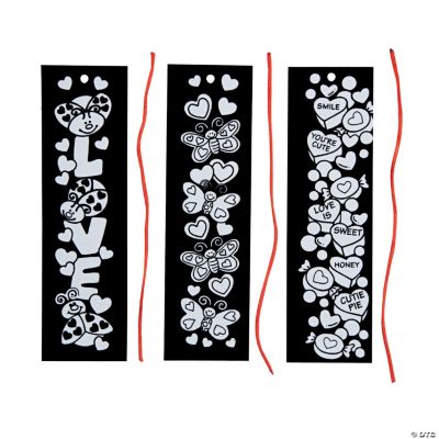 Color Your Own Fuzzy Valentine Bookmarks Oriental Trading