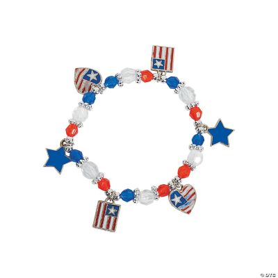 Beaded Patriotic Charm Bracelet Craft Kit