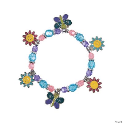 Beaded Butterfly & Daisy Charm Bracelet Craft Kit