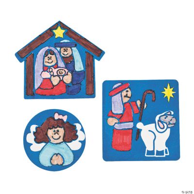 Color Your Own Fuzzy Nativity Magnets
