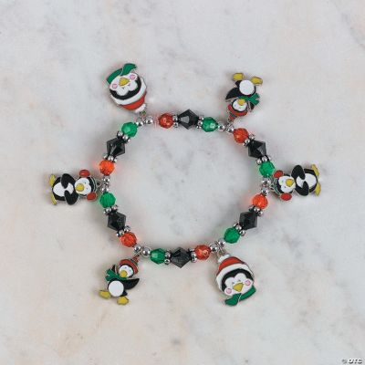 Beaded Penguin Charm Bracelet Craft Kit
