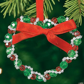 Beaded Christmas Heart Ornament Craft Kit