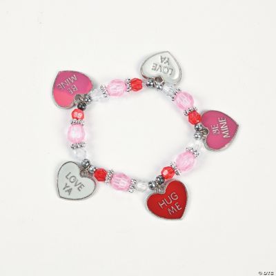 Beaded Conversation Heart Charm Bracelet Craft Kit